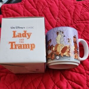 Disney Lady and the Tramp Character Mug with Purple and Orange